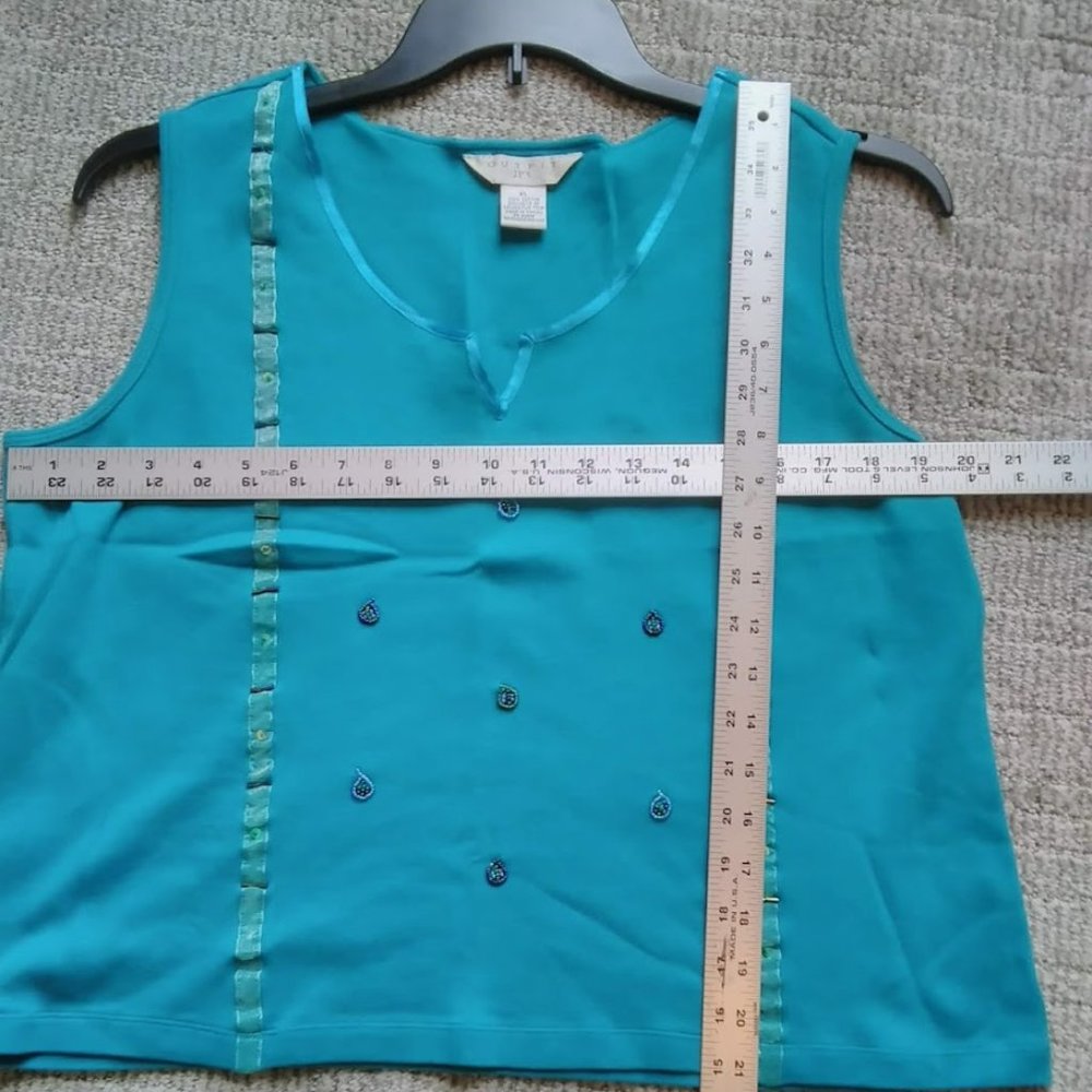 Vintage Outfit JPR Beaded Tank- Turquoise